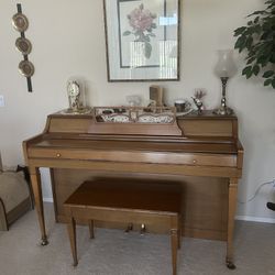 Lovely Piano With Bench & Music 