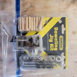 General Doweling Jig Kit with a box of 3/8" and 1/2" dowels