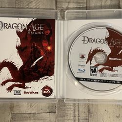 Dragon Age Origins PS3 PlayStation Purchased New In Great Condition One Owner Disc And Book And Case Included