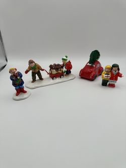 Dept. 56 Christmas Puppies Set of 4 Snow Village
