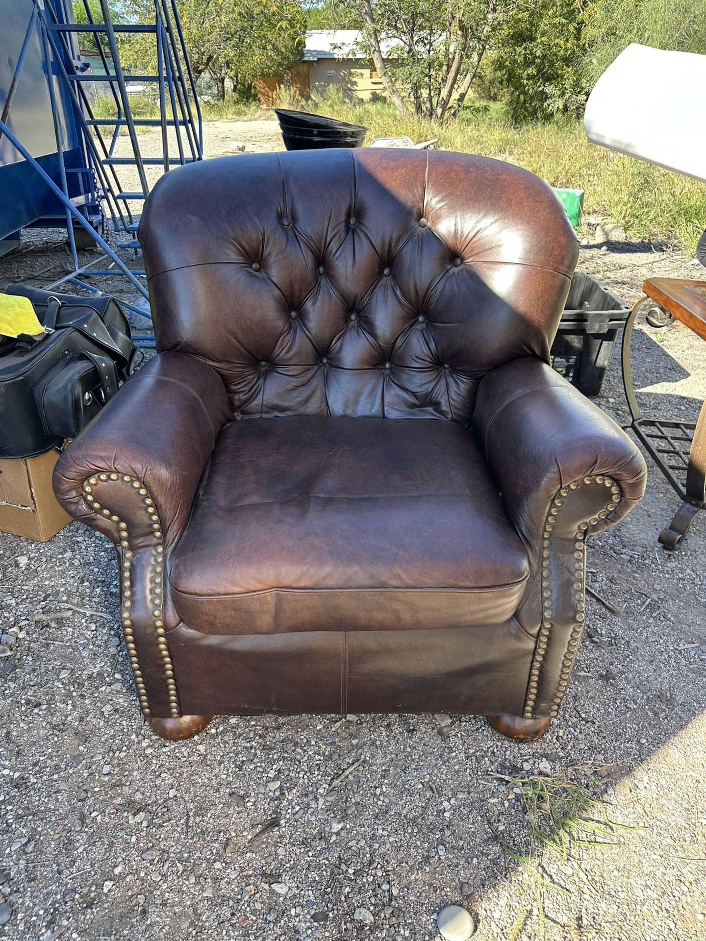 Leather Chair And Ottoman