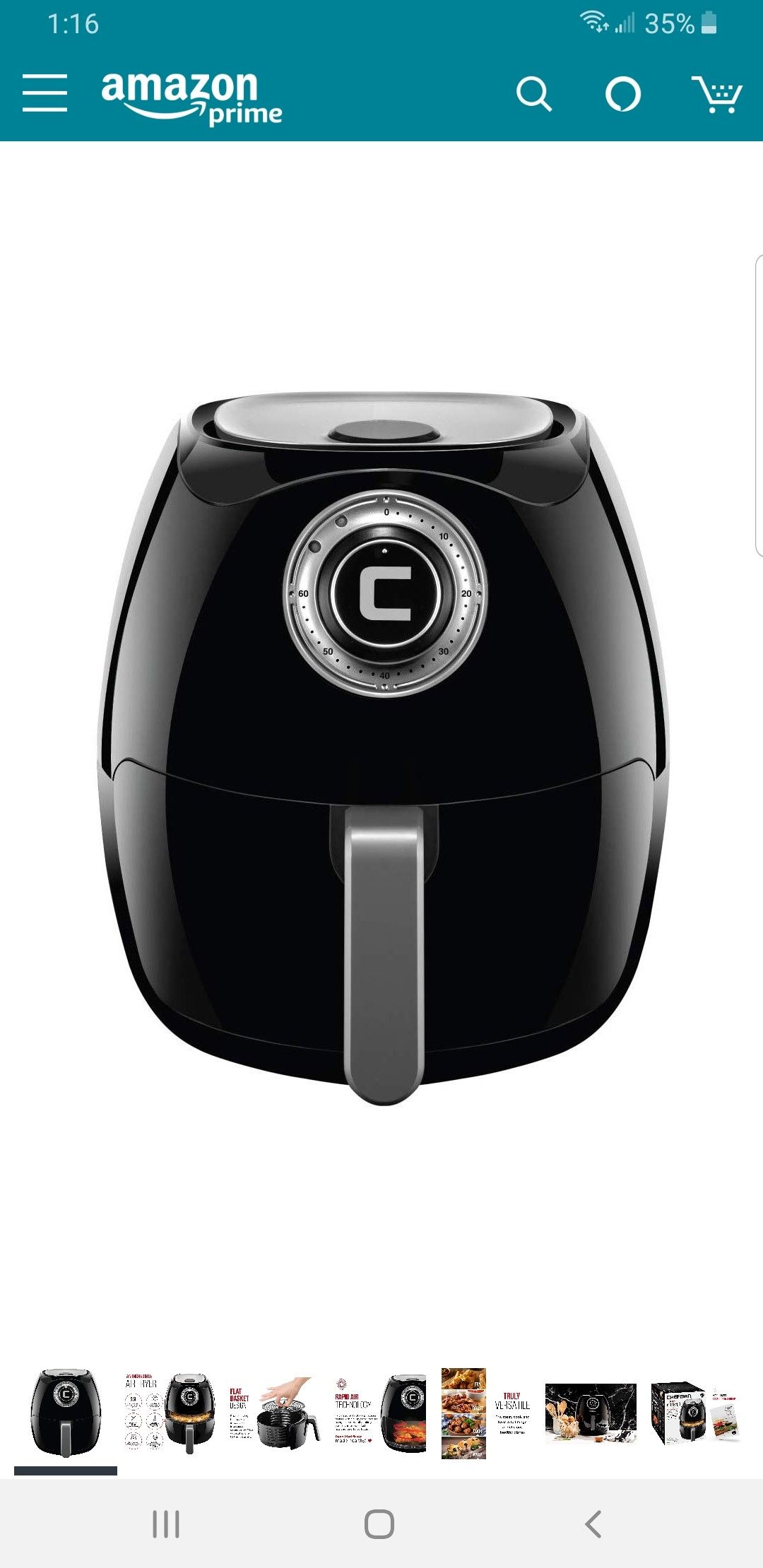 Chefman Air Fryer 3.6 Quartz