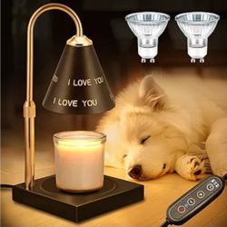 Candle Warmer Lamp with Adjustable Brightness, 2/4/8 Hour Timer, Suitable for Large Jar Candle, Ideal Birthday Present for Women, Engraved "I Love You