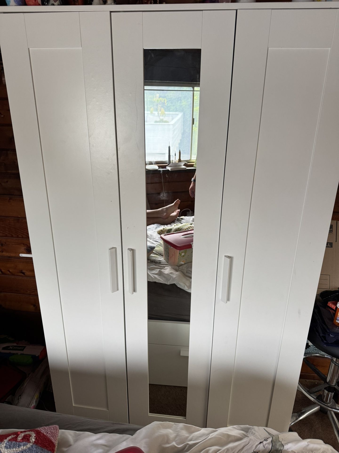 Mirrored Armoire with 3 Doors