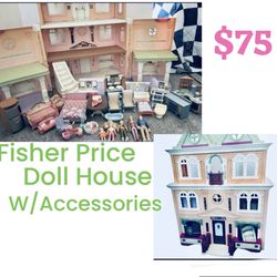 Fisher Price Loving Family Grand Mansion Victorian Dollhouse W/ Accessories 2008
