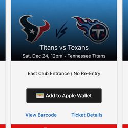 Titans Vs Texans 12/24/22 CLUB LEVEL (DO NOT ASK IF I HAVE TIX TO OTHER GAMES. USE COMMON SENSE ) Thumbnail