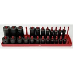 Vintage 23pc Snap-On 3/8" Dr 6pt SAE IMF Shallow & SIMF Deep Impact Socket Set