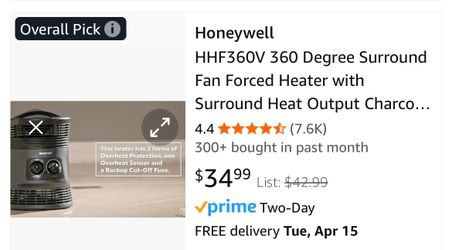 Honeywell Heater with 360 Surround Heat