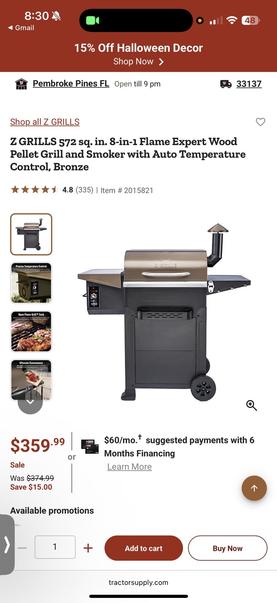 Z GRILLS 572 sq. in. 8-in-1 Flame Expert Barbeque Grill and Smoker with Auto Temperature Control