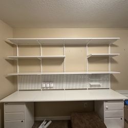 Container Store Elfa Workstation (File Cabinets Not Included)