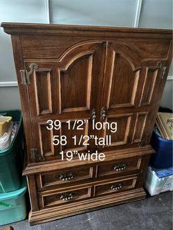 Wood Armoire Cabinet with Drawers