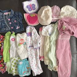 19pc Baby Girl Clothes 6-9 Month, Hats, Bibs & 5 Pairs Trumpette Socks