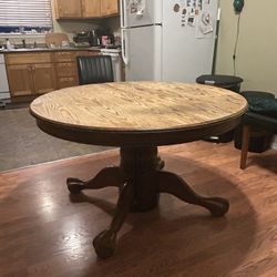 Vintage oak claw foot table