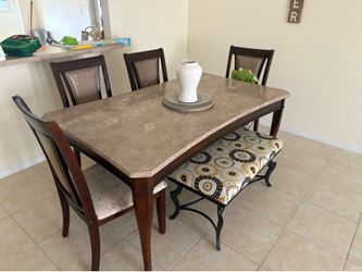 Granite dining table.