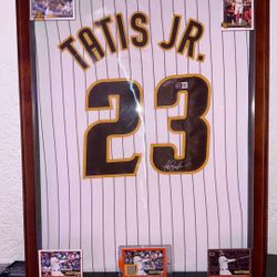 Fernando Tatis Jr. Framed Jersey W/ Numbered Relic Beckett Authenticated 