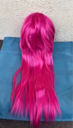 Hot Pink Synthetic Hair Long Layered Wig