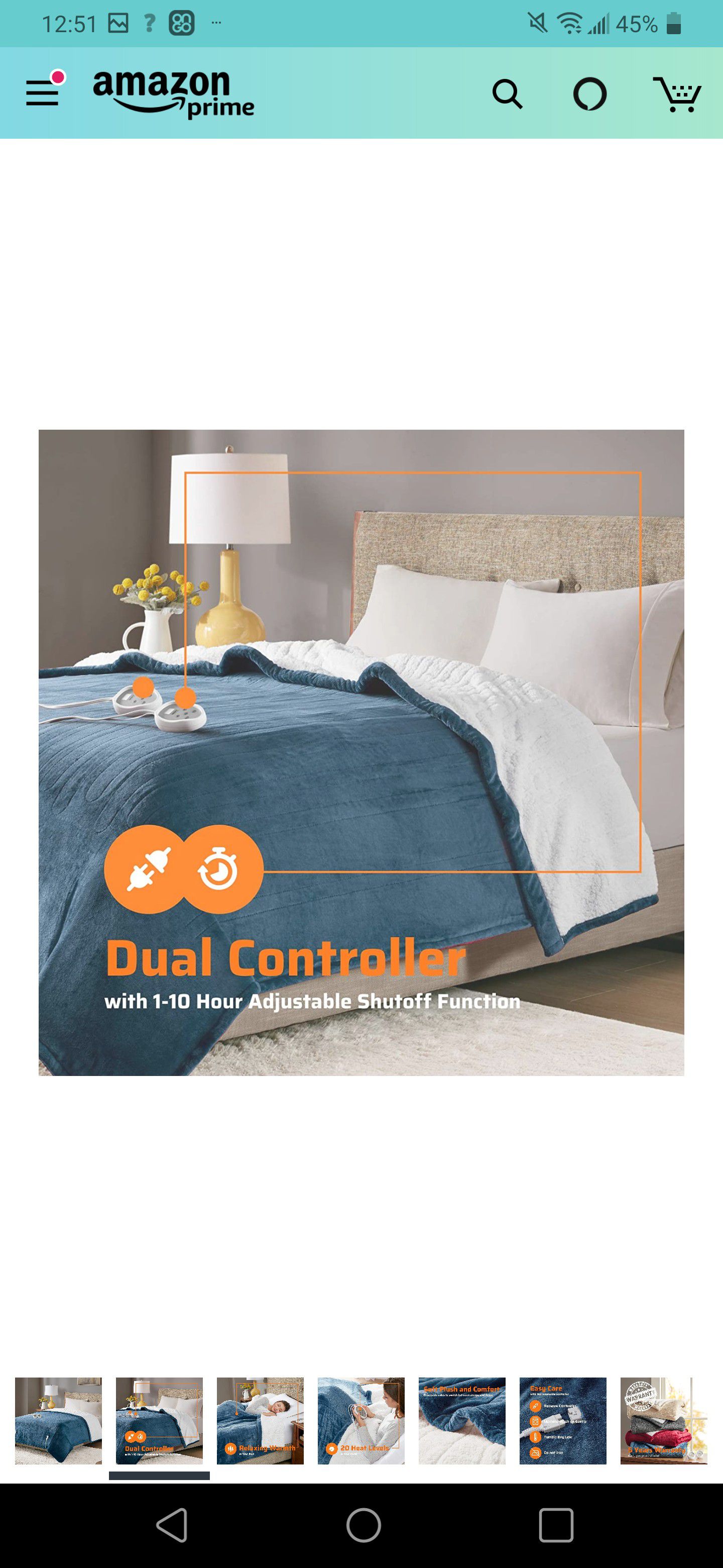 Heated Blanket Queen Size | Soft Plush Electric Blanket | 20 Heat Settings Dual Controller | 1-10 Hour Auto ShutOff Timer | Washable