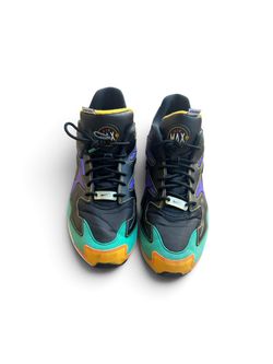 Nike Air Max2 Colorblock Low Top Lace-Up Sneakers Black/Teal Men’s 11