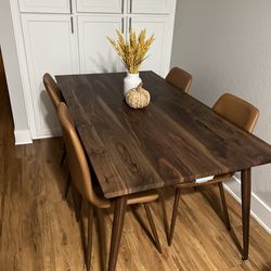 Beautiful wood table with chairs