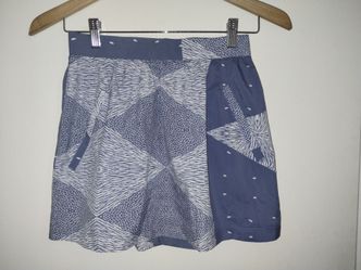Jamie Sadock Mini Skirt Graphic Tennis Vintage Size 4 Art Geometric Blue
