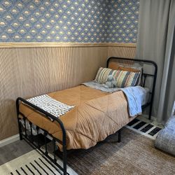 Platform Twin Size Bed Frame-Iron 