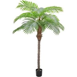 AnTing Artificial Palm Trees 6.5ft Tall Fake Tree for Outside, 78in 12 Leaves Large Palm Trees for Patio Pool Home Office Decor
