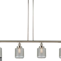 Franklin Restoration Stanton 4 Light 50.63 inch Polished Nickel Island Light Ceiling Light, Franklin Restoration