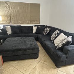 Dark Blue Sofa Set 