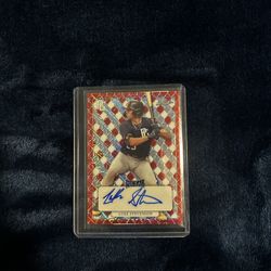 2022 Leaf Perfect Game  National Showcase  Metal Auto  Pre-Production Proof  Mojo - Red 1/1  MA-LS4  Autographed by: Luke Stevenson