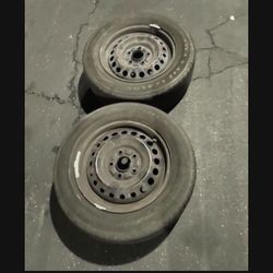 2 X 195/65r15 5x4.5 5x114.3 5x115 Steely Rims With Tires !!!!