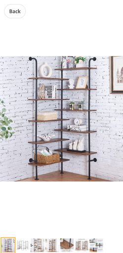 10-Tier Industrial L-Shaped Bookshelf – $85 OBO