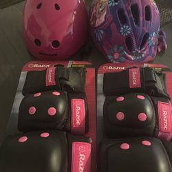 Girls Bicycle Helmet and Pads