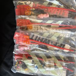 2 pack Off White lanyard keychain w/ bearbrick accessory