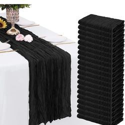 Black cheesecloth runners