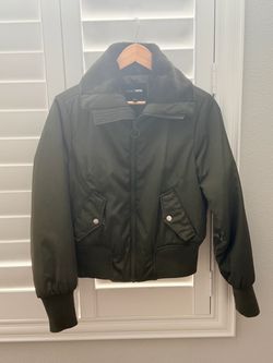 Fashion Nova Olive Green Bomber Jacket