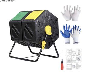 l Chamber 37 Gallon Compost Tumbler All-Season Outdoor Large Composter