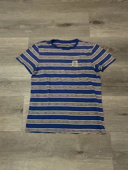 Vintage 1990s Polo Ralph Lauren Men’s Blue Aztec Striped Pocket Shirt