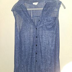 Womens sleeveless blouse sheer size M