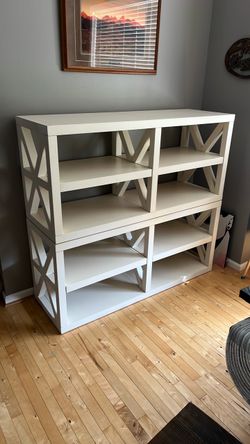 2 white shelves
