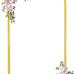 New Arch Backdrop Stand 6.6FT Balloon Arch Stand Stable Gold Wedding Arch Frame Metal Arch Backdrop Stand for Wedding Ceremony