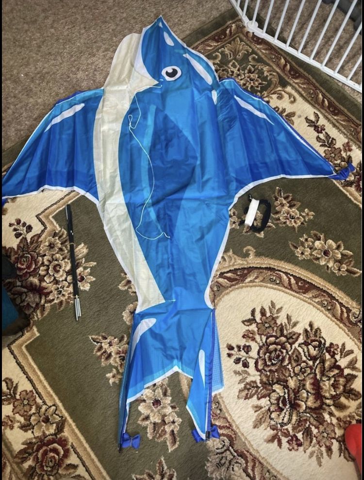 KLT Kite for Kids and Adults, Easy to Fly and Assemble with 50 Meters Kite String, Large Easy Flyer 51"x45" with 8 Long Tails, Beginners Kite for Girl
