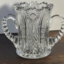 EARLY AMERICAN PRESSED GLASS SPOON HOLDER (SPOONER)