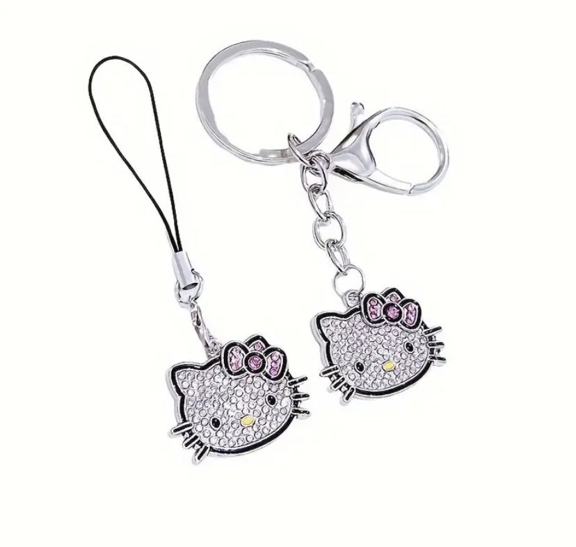 HELLO KITTY RHINESTONE KEYCHAINS