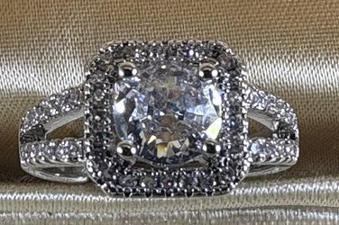 High Quality Moissanite  Ring For Women Shiny Zircon One Carot Engagement Wedding Ring