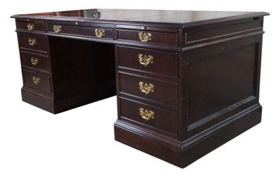 Sligh Executive Mahogany 7 Drawer Office Desk
