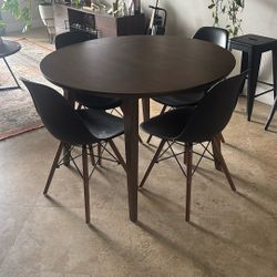 Walnut Wood Dining Table With Chairs
