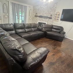 Leather sectional for living room