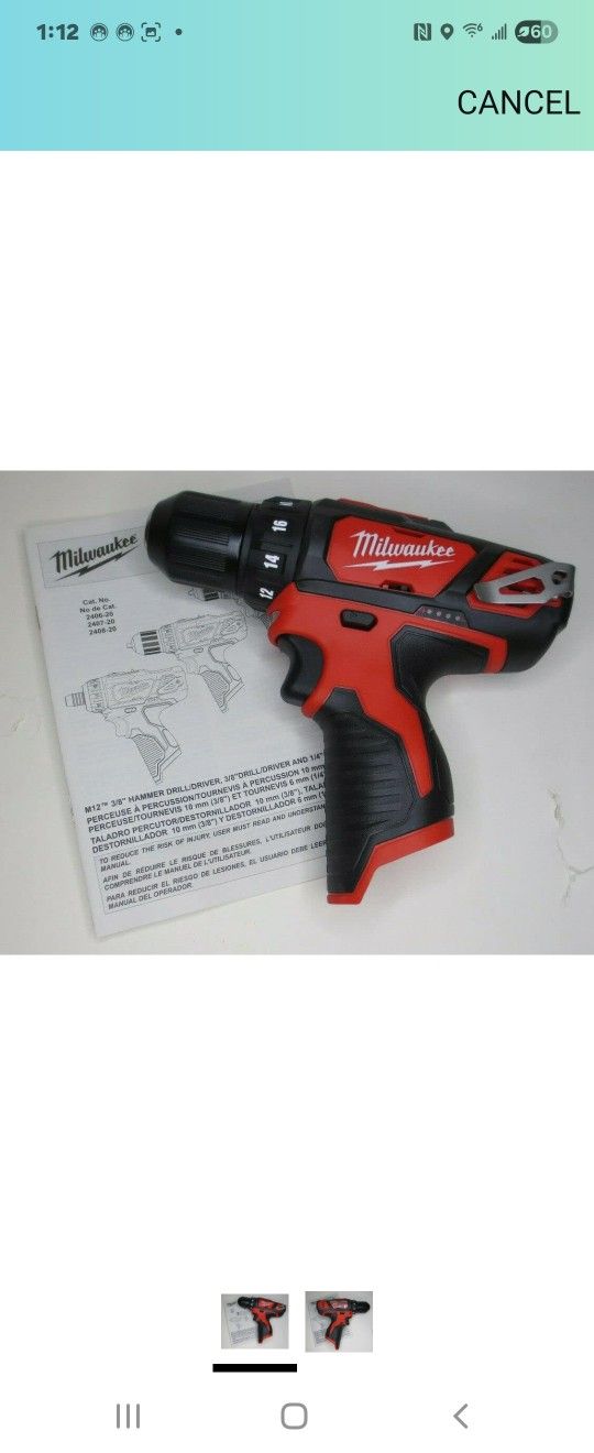 Milwaukee M12 3/8 Inch Drill Driver