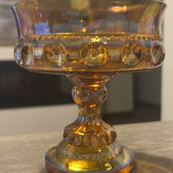Vintage Indiana marigold king crown dish