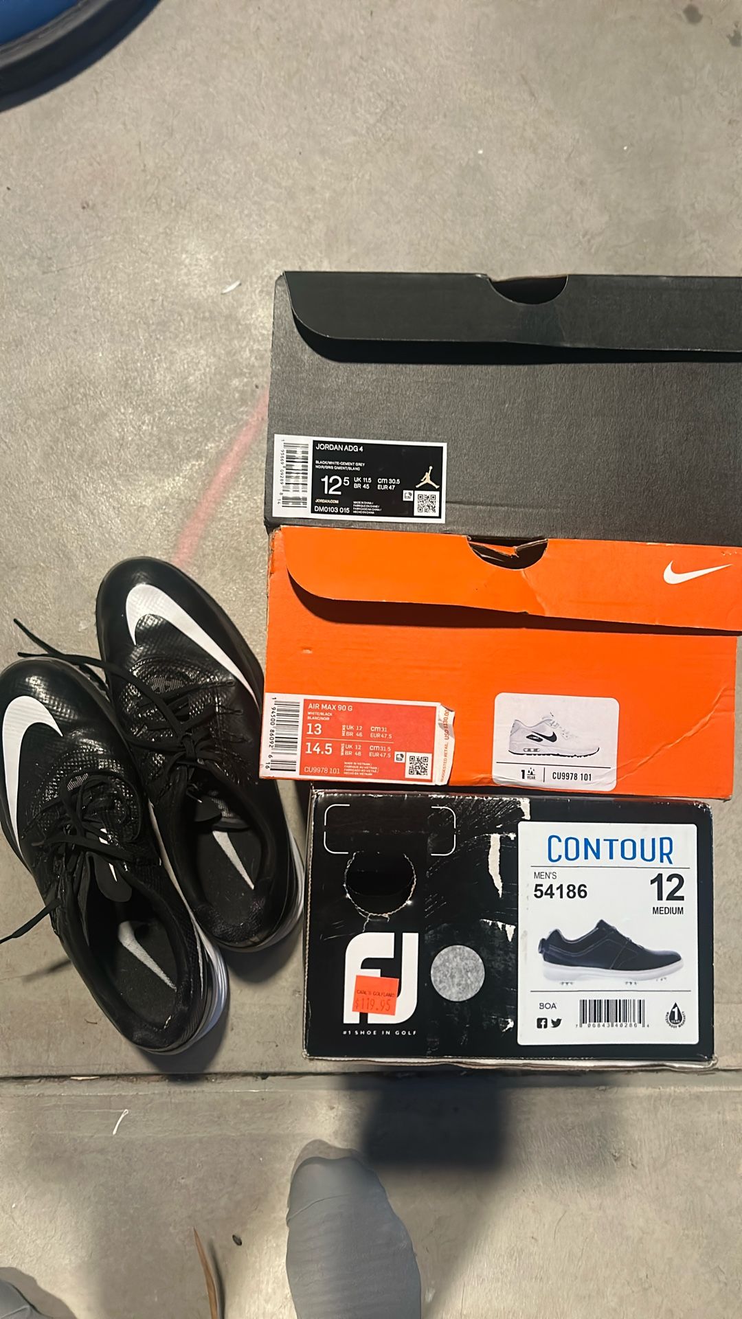 4 Pairs Of Golf Shoes Size 12, 12.5, and 13